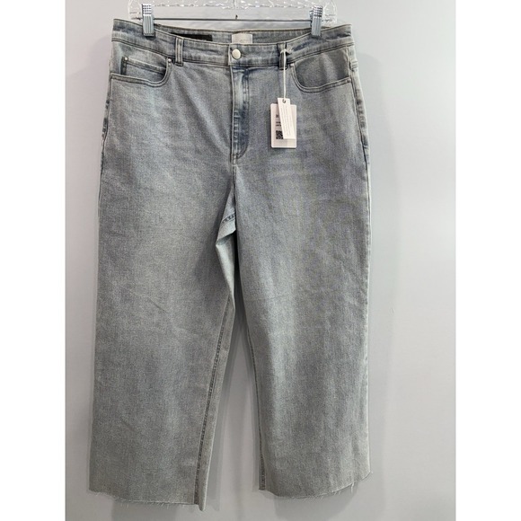 ecru Denim - Ecru LaBrea Wide Leg Crop Jeans Size 30 Light Wash Raw Hem NWT